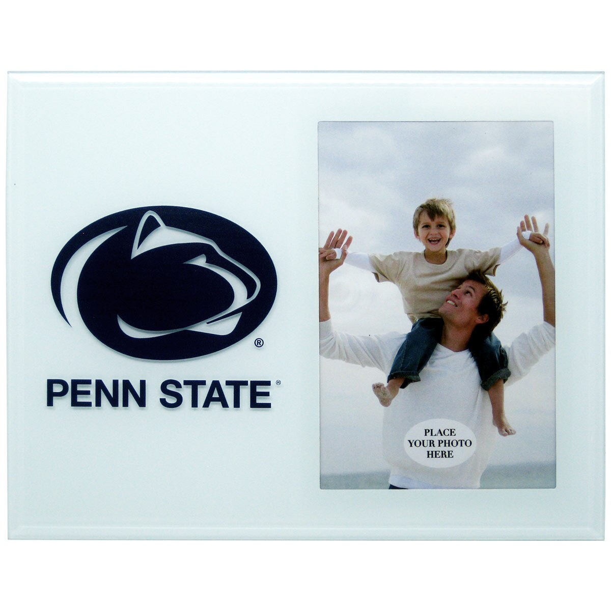 glass picture frame Penn State and Athletic Logo, 4x6 photo